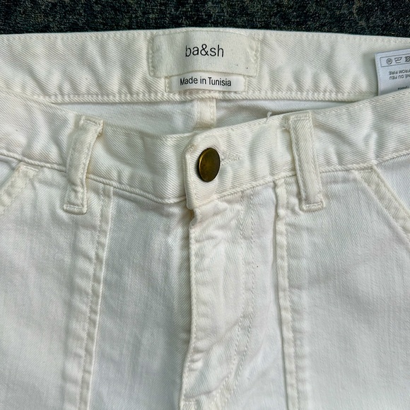 ba&sh white carpenter style pants. White denim. Narrow fit. Sz 4 - Picture 2 of 5